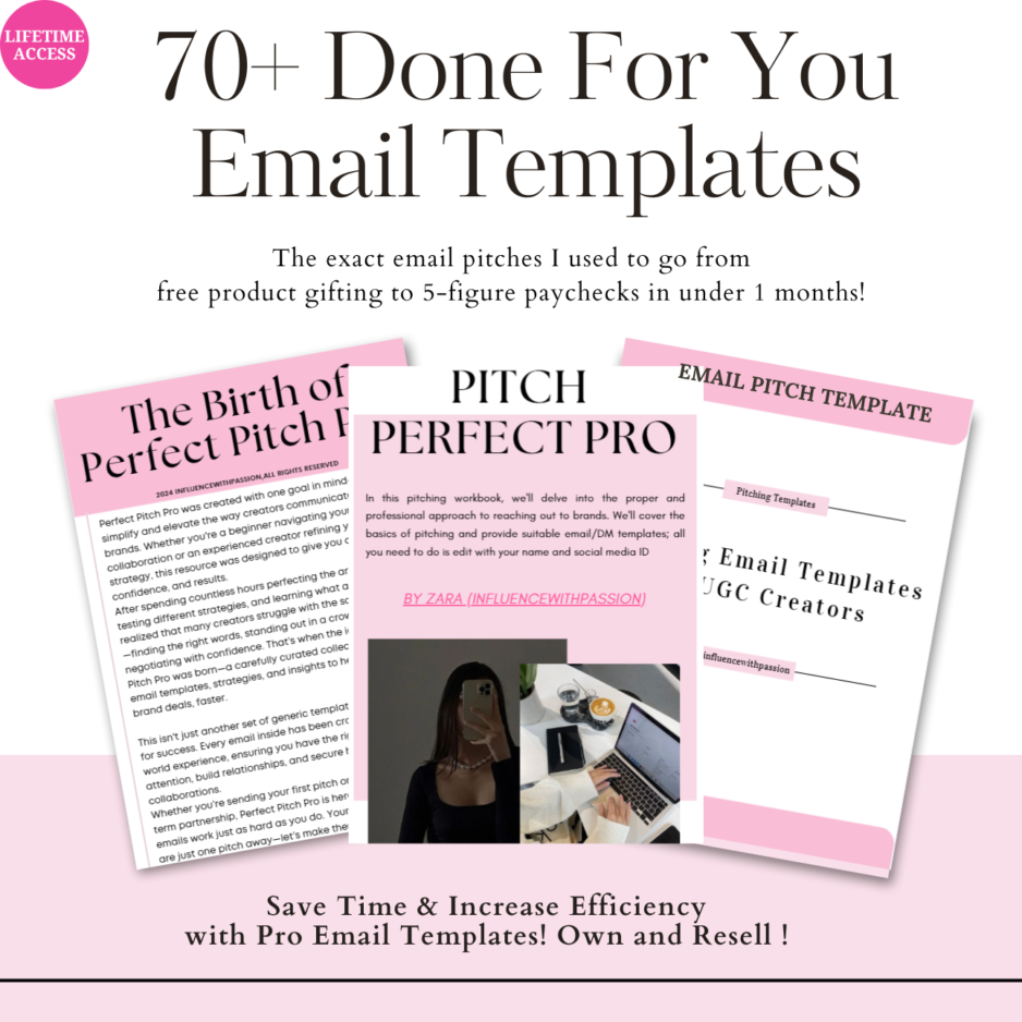 70+ Done For You Email Templates for UGC Creators & Influencers