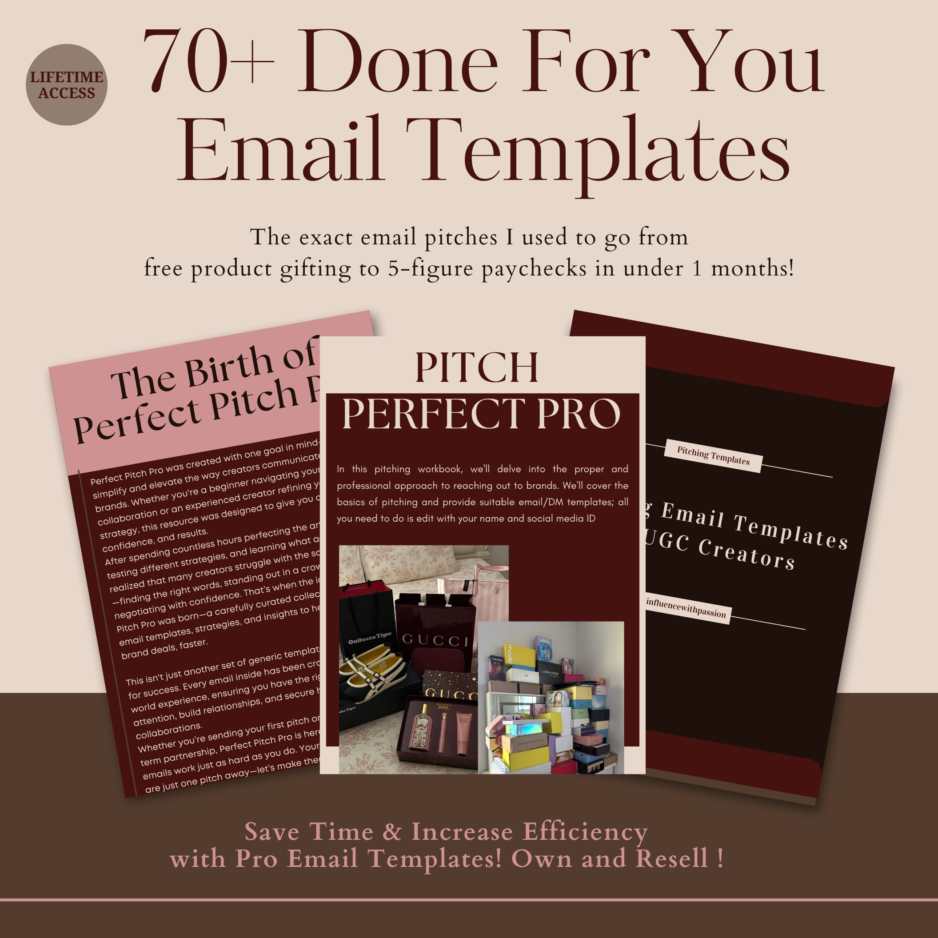 70+ Done For You Email Templates for UGC Creators & Influencers